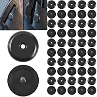 RUNCCI-YUN 50 pcs Botón de Tope para cinturón de Seguridad，color negro no Requiere Soldadura para Cargar y descargar…